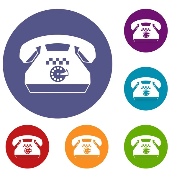 Taxi phone icons set — Stock Vector