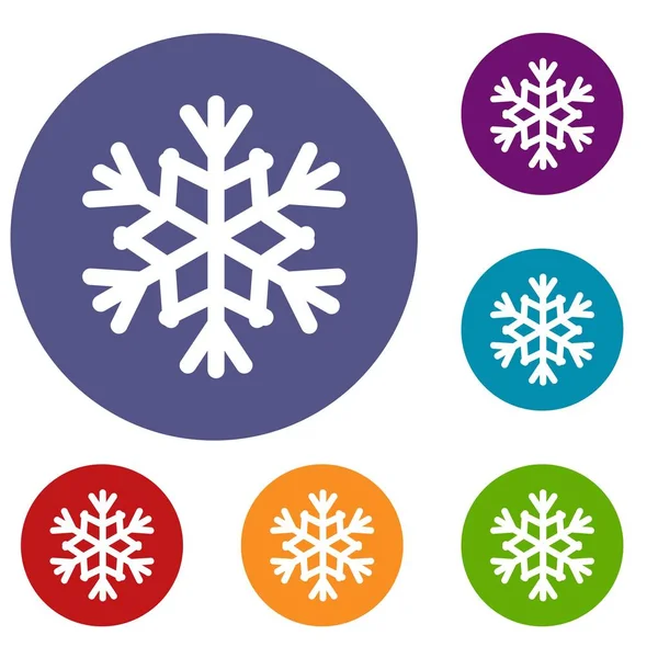 Conjunto de ícones de floco de neve — Vetor de Stock