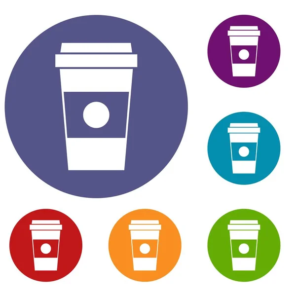 Set di icone per caffè in carta — Vettoriale Stock