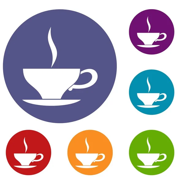 Cup of tea icons set — Stock Vector
