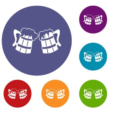 Ahşap bira bardağı Icons set