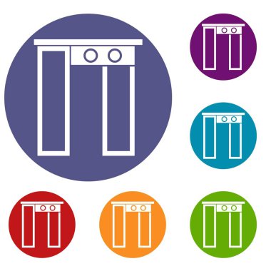 Havaalanı Icons set kapıda güvenlik