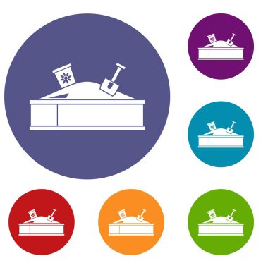 Kum kova ve kürek Icons set ile