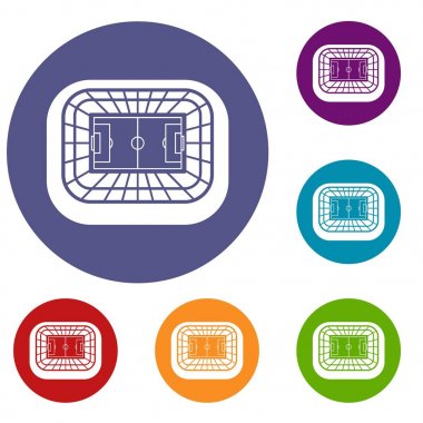 Stadyum üstten görünüm Icons set