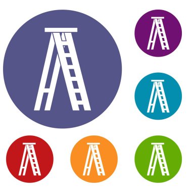 Bir merdiven Icons set