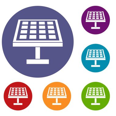 Güneş enerjisi paneli Icons set