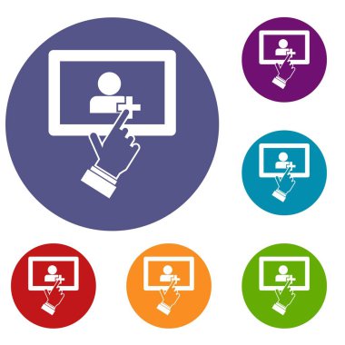 Değmek perde tablet tıklatın Icons set