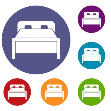 Çift Kişilik Yatak Icons set