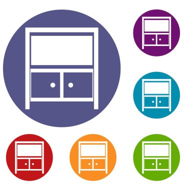 Vintage büfe Icons set