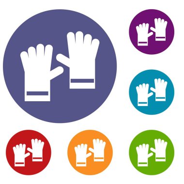 Lastik eldiven Icons set