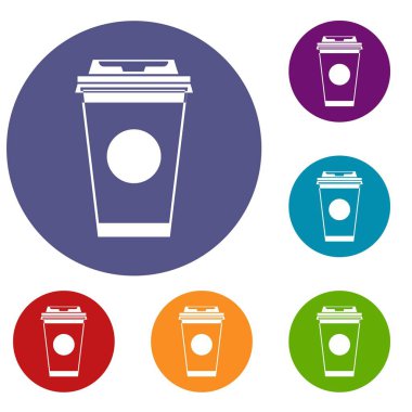 Kağıt kahve Kupası Icons set