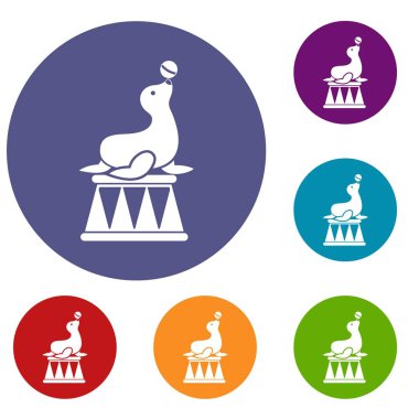 Sirk mühür topu Icons set ile