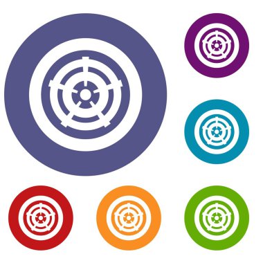 Araba tekerlek Icons set