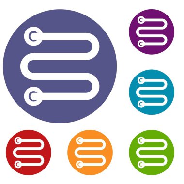Isıtmalı havlu demiryolu Icons set