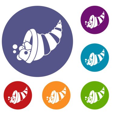 Şükran günü bereket Icons set