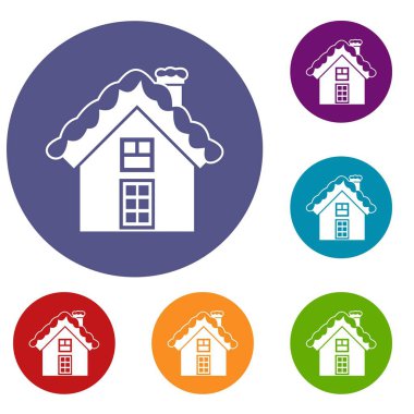 Küçük karlı yazlık Icons set