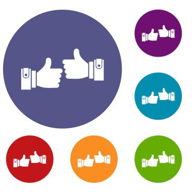 Erkek ellerini ok işareti simgeleri gösterilen ayarla