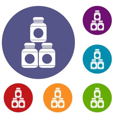 Spor beslenme kapları Icons set