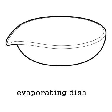 Evaporating dish icon outline clipart