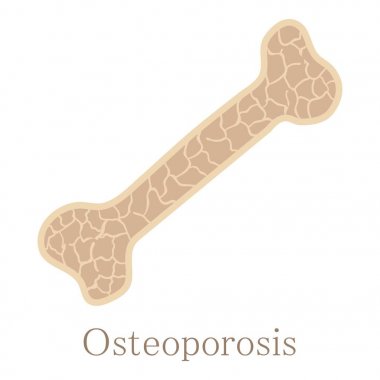 Osteoporoz kemik simgesi, karikatür tarzı