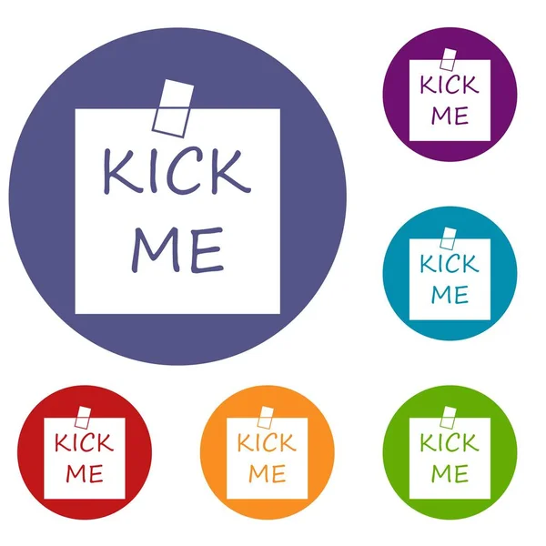 Inscriptie kick me icons set — Stockvector