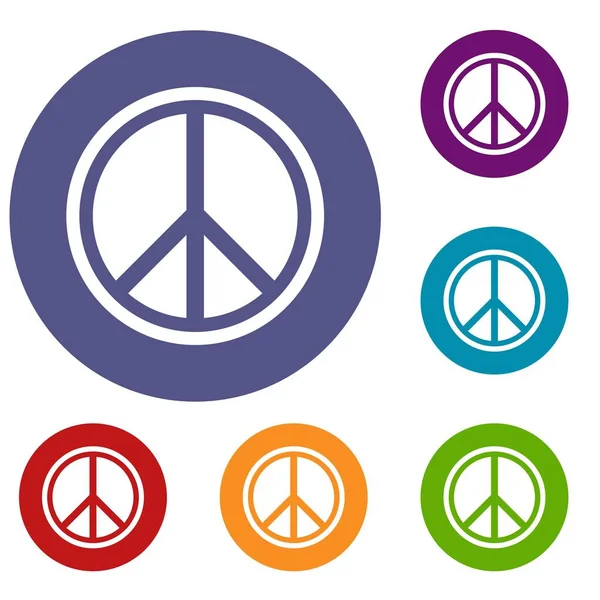 Teken hippie vrede icons set — Stockvector