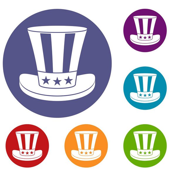 American hat icons set