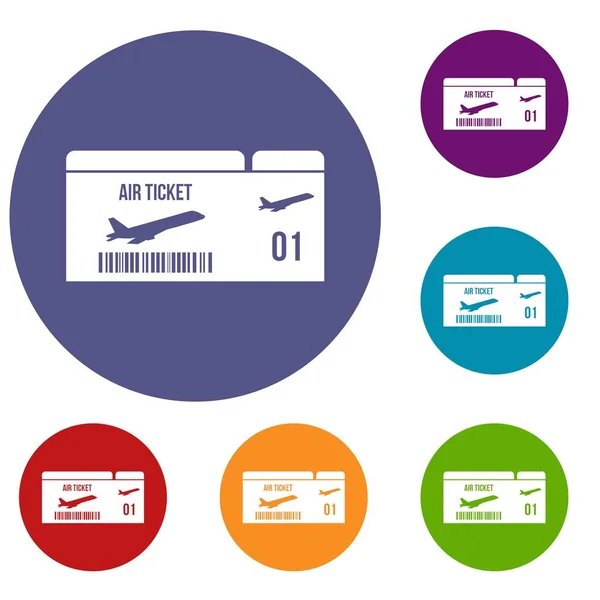 Havayolu boarding pass Icons set — Stok Vektör