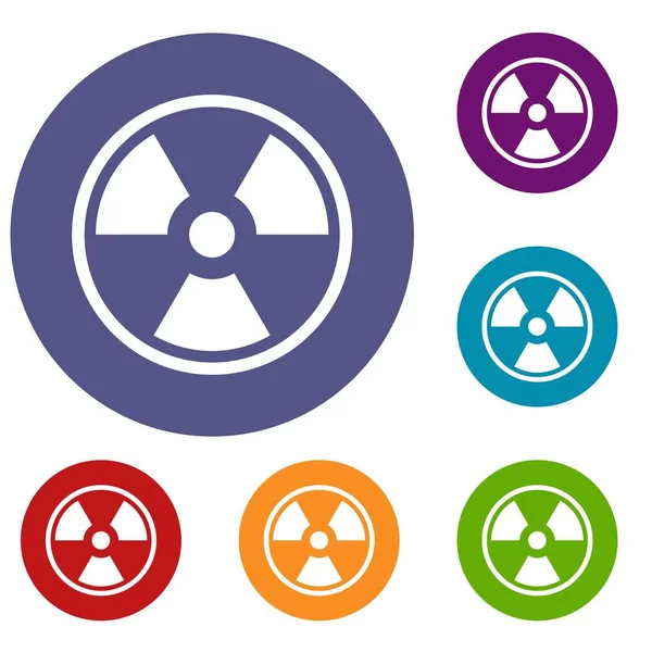 Danger nuclear icons set — Stock Vector