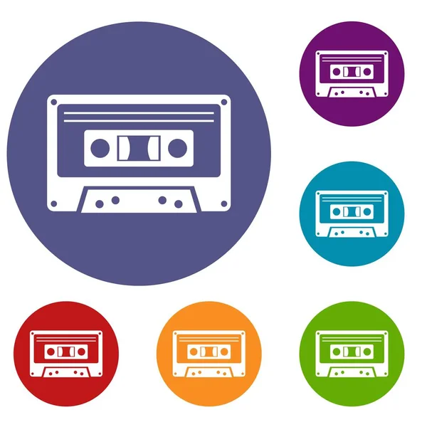 Cassette tape icons set — Stock Vector