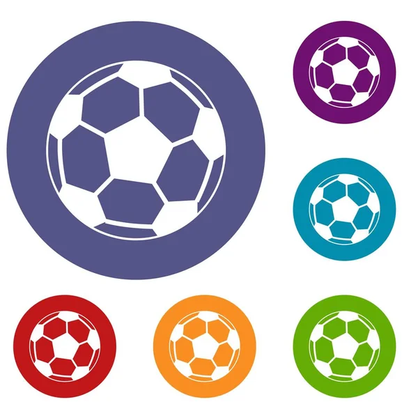 Juego de iconos de pelota de fútbol — Vector de stock