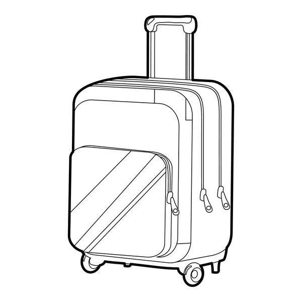 Seyahat bavul simgesi anahat — Stok Vektör
