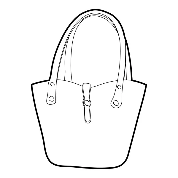 Women bag icon outline — Stock Vector