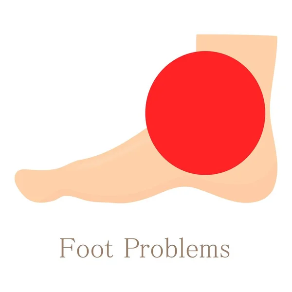 Fußproblem-Ikone, Cartoon-Stil — Stockvektor