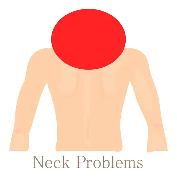 Nacken-Problem-Symbol, Cartoon-Stil — Stockvektor