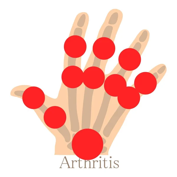 Arthritis Hand Ikone, Cartoon-Stil — Stockvektor