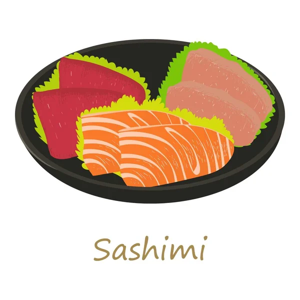 Ícone de Sashimi, estilo cartoon — Vetor de Stock