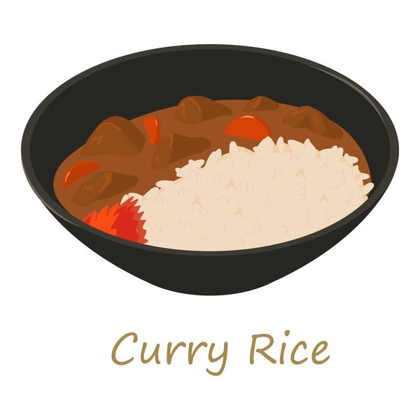 Curry rise icon, cartoon style