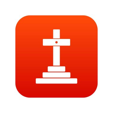 Mezar simgesi dijital kırmızı