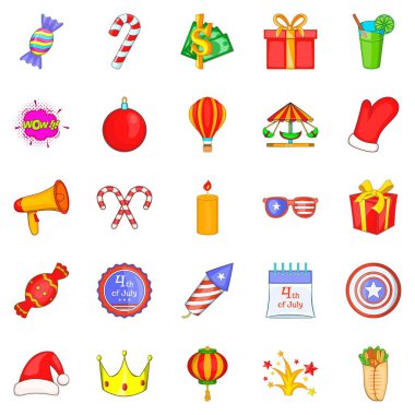 Gevşeme Icons set, karikatür tarzı