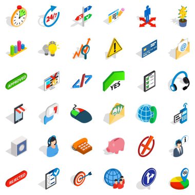CEO'ları Icons set, izometrik stili