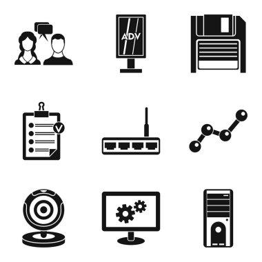 Yardım Danışma Icons set, basit tarzı