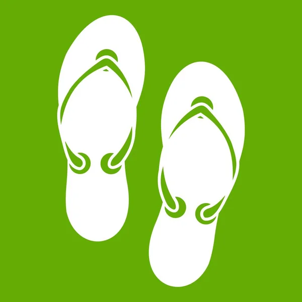 Flip flop sandalen pictogram groen — Stockvector