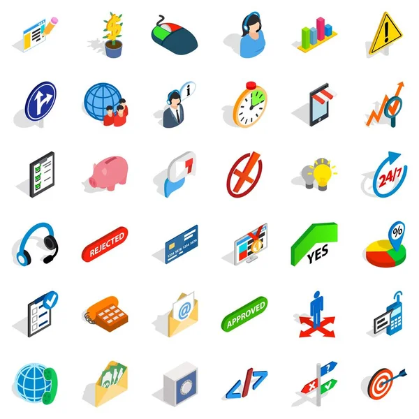 Genel Müdür Icons set, izometrik stili