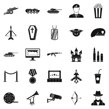 Oyuncular Icons set, basit tarzı
