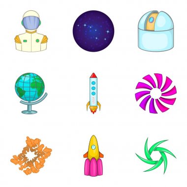 En son teknoloji Icons set, karikatür tarzı