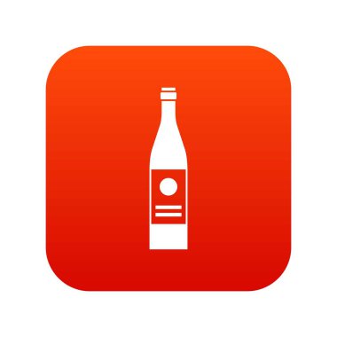 Şarap şişesi simgesi dijital kırmızı