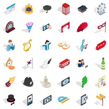 Tören Icons set, izometrik stili