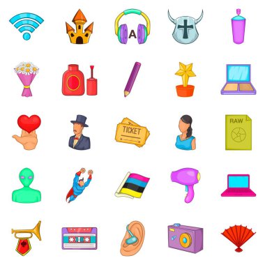 Icons set filme, karikatür tarzı