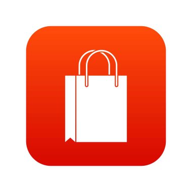 Alışveriş çantası simgesini dijital kırmızı